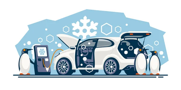 Erstaunliche Mitarbeiter Der Kfz Instandhaltung Überprüfen Die Gebrauchstauglichkeit Der Kabinenklimaanlage — Stockvektor