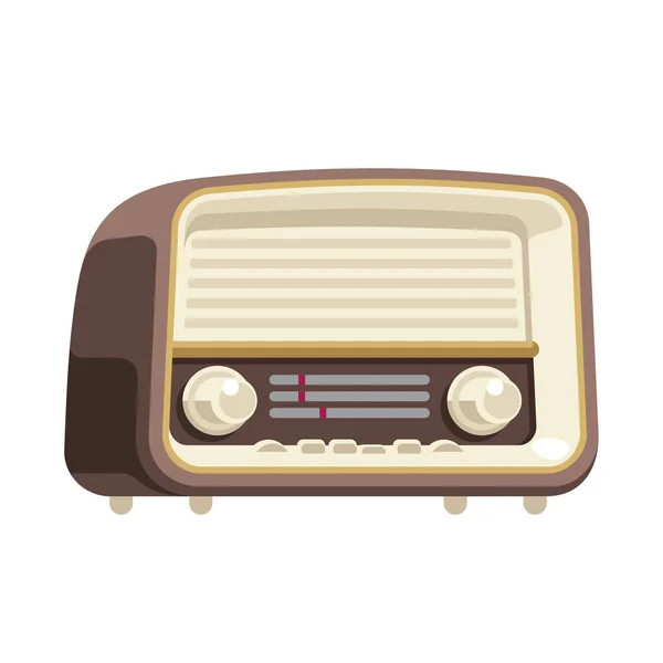 Illustration Style Plat Ancien Récepteur Radio Siècle Dernier — Image vectorielle