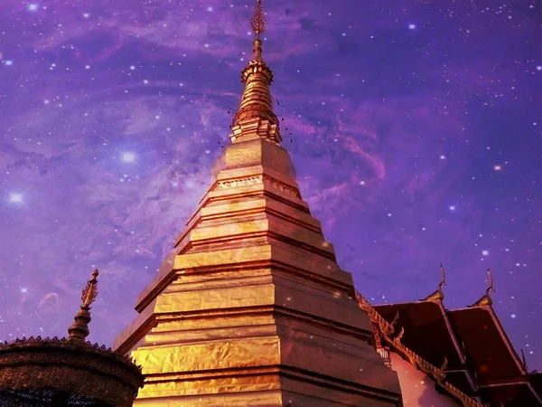Thad Phra Chorhae Pagoda Wat Phra Thad Chorhae Świątyni Krajowe — Zdjęcie stockowe