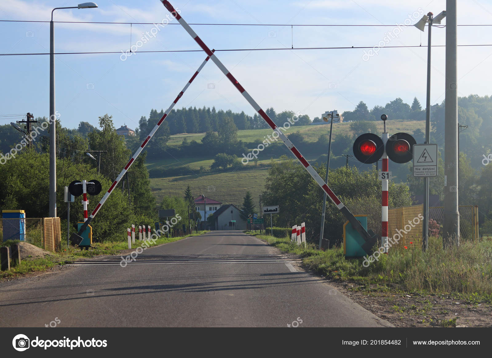 Road Signs Railway Crossing Barrier Organization Transport System European Country Stock Photo By C Xatolux