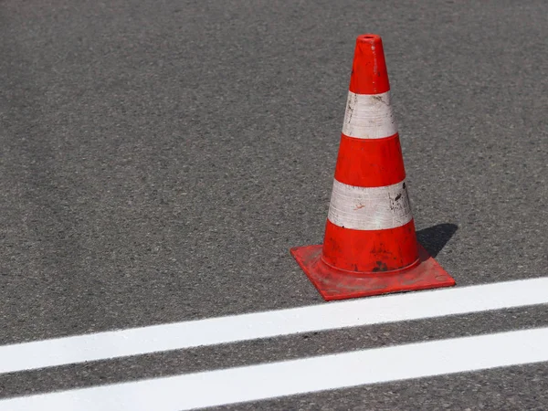 Incrocio Pedonale Decorato Con Ancora Non Asciugato Rosso Restrizione Del — Foto Stock