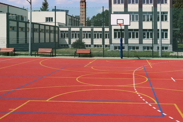 Lubno Polen Juli 2018 Een Open Stadion Binnenplaats Van Een — Stockfoto