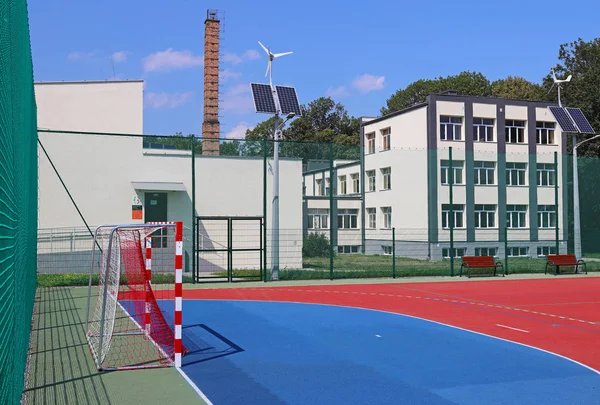 Lubno Polonya Temmuz 2018 Bir Köy Okulu Avlusunda Açık Bir — Stok fotoğraf
