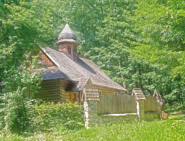 Église Bois Rite Byzantin Architecture Ancienne Région Des Carpates Ukraine — Photo