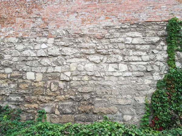 Cegły Murarskie Średniowieczne Ściany Lwowie Placu Mytnaya Zabytek Architektury Ukrainy — Zdjęcie stockowe