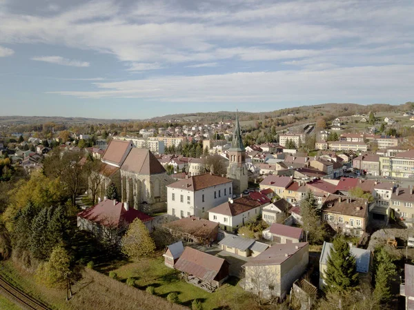 Strzyżów Polen 2018 Fotografi Den Gammala Delen Liten Stad Från — Stockfoto