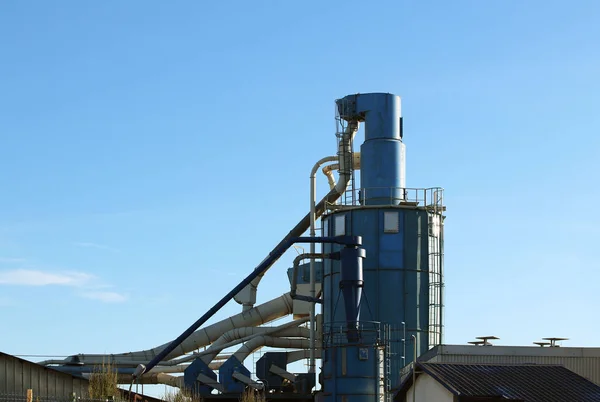 Lucht Buis Pijp Dak Voor Industriële Met Blauwe Hemelachtergrond — Stockfoto