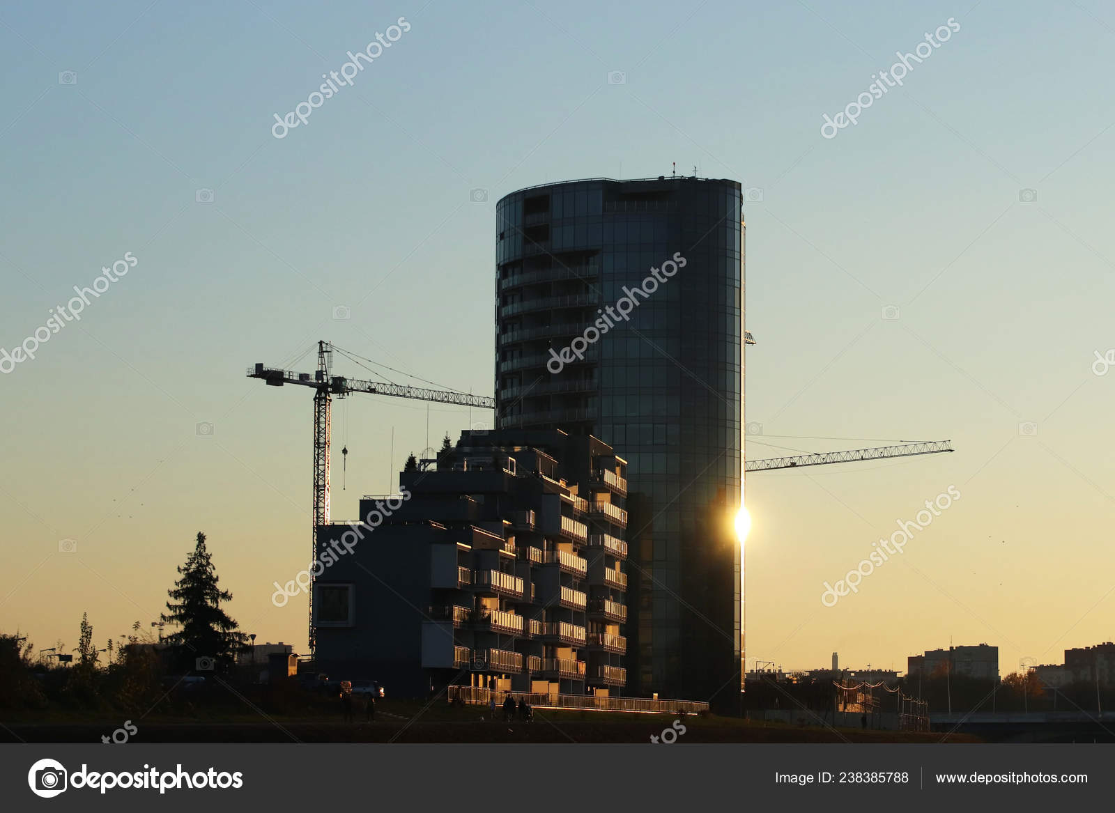 Rzeszow Poland 2018 Construction High Multi Storey Building