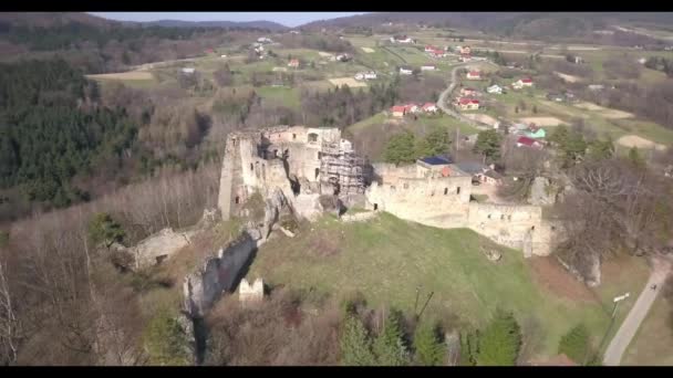 Kamenets Nära Odjykon Polen April 2018 Ruinerna Ett Medeltida Slott — Stockvideo