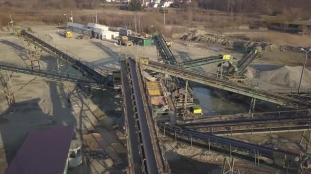 Extraction Washing Sorting Distraction River Gravel Mining Industry Technology Obtaining — Stock Video