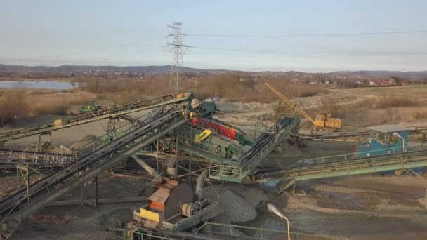 Elementy Urządzenia Ekstrakcji Sortowanie Gruzu Produkcja Materiałów Budowlanych Metalowa Konstrukcja — Wideo stockowe