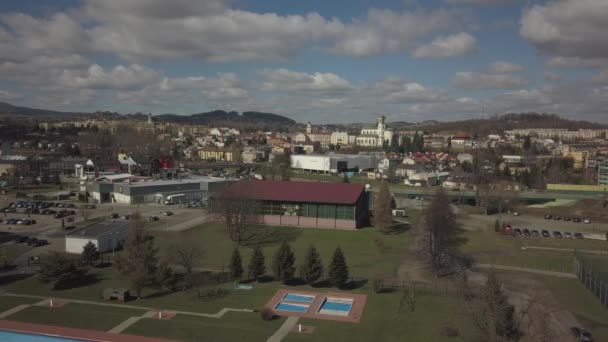 Gorlice Polônia 2019 Panorama Centro Histórico Cidade Medieval Europeia Nas — Vídeo de Stock