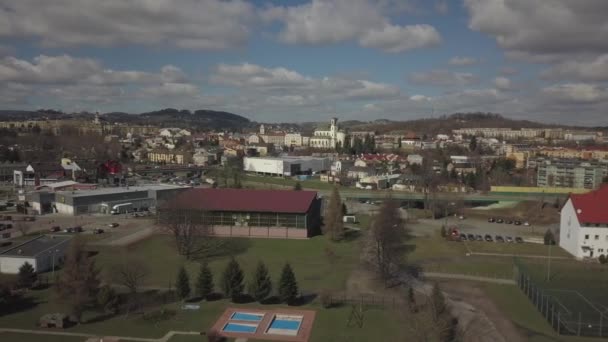 Gorlice Polônia 2019 Panorama Centro Histórico Cidade Medieval Europeia Nas — Vídeo de Stock