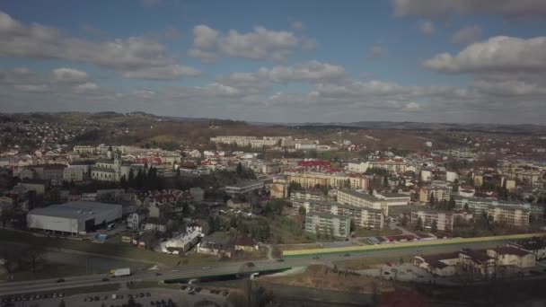 Gorlice Polônia 2019 Panorama Centro Histórico Cidade Medieval Europeia Nas — Vídeo de Stock