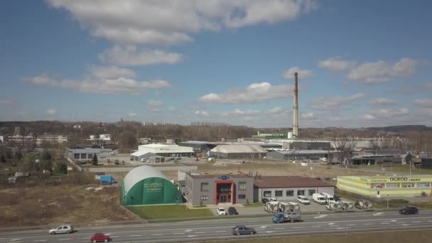 Gorlice Polônia 2019 Região Industrial Cidade Dos Cárpatos Vista Superior — Vídeo de Stock