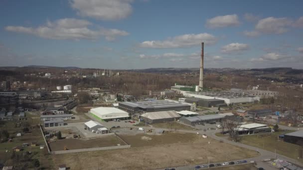 Gorlice Polonya 2019 Karpat Kentinin Sanayi Bölgesi Rafinerisi Yardımcı Binaların — Stok video