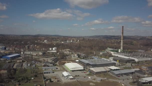 Gorlice Polen 2019 Industriële Regio Van Karpaten Stad Bovenaanzicht Van — Stockvideo