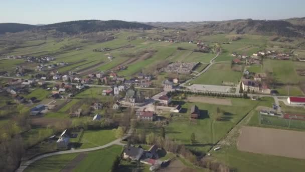 Biezdziadka Polonya 2019 Bir Kuş Bakışı Panorama Orta Avrupa Kolaczyce — Stok video