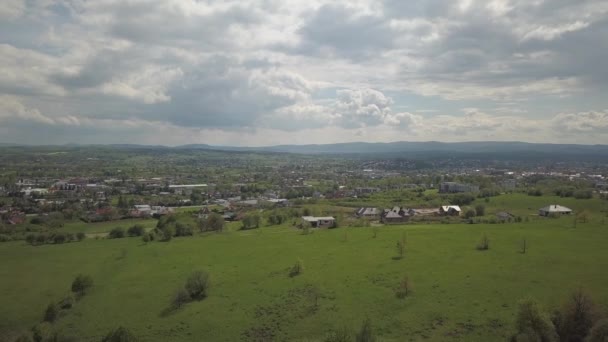 Panorama Bird Eye View Central Europe Polish Village Located Green — Stock Video