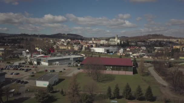 Gorlice Polska 2019 Panorama Zabytkowego Centrum Europejskiego Średniowiecznego Miasta Malowniczych — Wideo stockowe