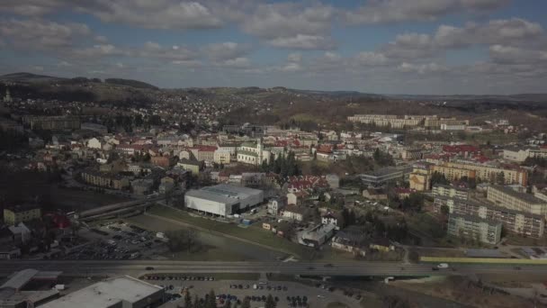 Gorlice Polônia 2019 Panorama Centro Histórico Cidade Medieval Europeia Nas — Vídeo de Stock