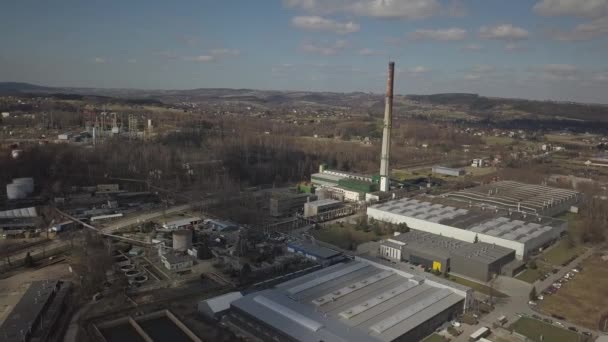 Gorlice Polônia 2019 Região Industrial Cidade Dos Cárpatos Vista Superior — Vídeo de Stock