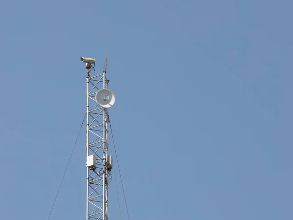 Радіо Телевізійна Вежа Прийому Передачі Електромагнітних Сигналів Відстані Металеві Високотехнологічні — стокове фото
