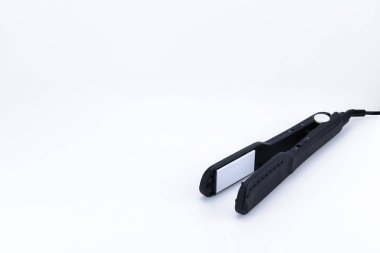 Kopya alanı ile beyaz arka planda gri saç demir.