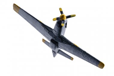 Gümüş plastik düzlem beyaz arka plan üzerinde izole