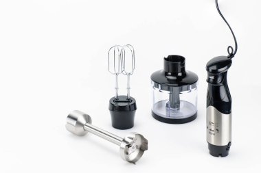 Kopya sp ile beyaz mat arka plan üzerinde aksesuar ile Blender