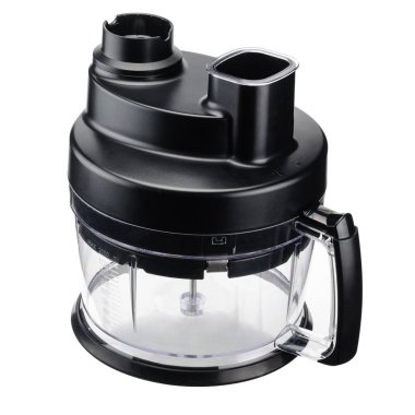 Beyaz backg üzerinde el blender için monte çok birleştirmek kase