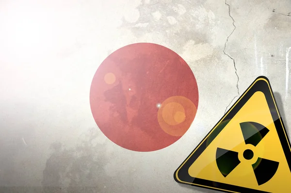 Japonya bayrağı radyasyon kirliliği kavramı arka plan