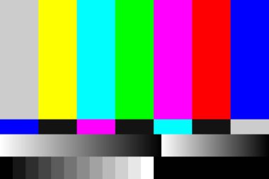 Video görüntüsü dışında sinyal kablosu olmayan TV ekranı