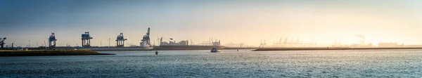 Panorama Portu Zachodzie Słońca Holandii Holandia — Zdjęcie stockowe