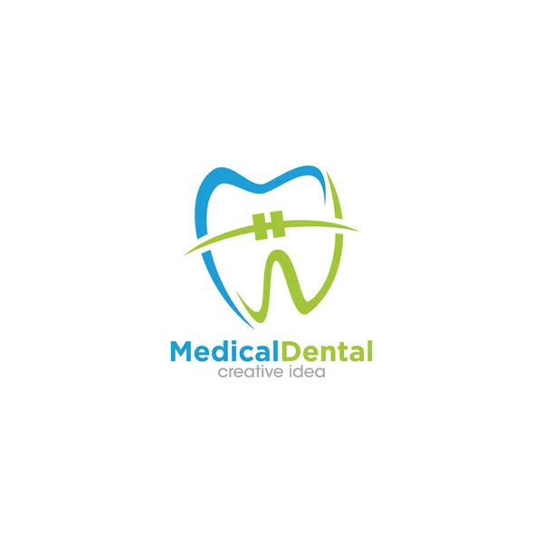 Vector Plantilla Diseño Logotipo Concepto Creativo Cuidado Dental — Vector de stock