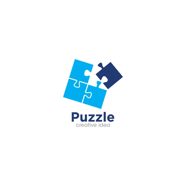 Puzzle Criativa Conceito Logo Design Template Vector — Vetor de Stock