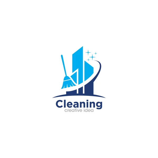 Cleaning Creative Concept Logo Design Template — Stock Vector