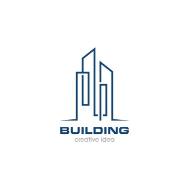 Creative Building Concept Logo Tasarım Şablonu Vektörü
