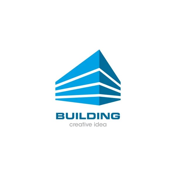 Creative Building Concept Logo Design Template Vector — Vettoriale Stock