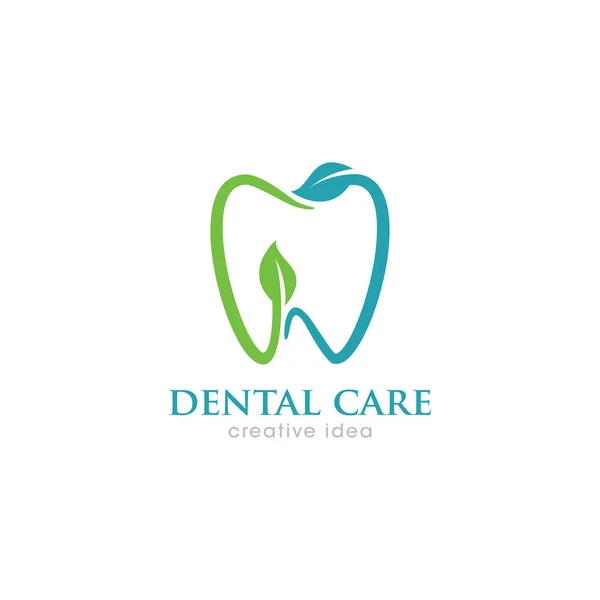 Dental Care Conceito Criativo Logo Design Modelo Vetor —  Vetores de Stock