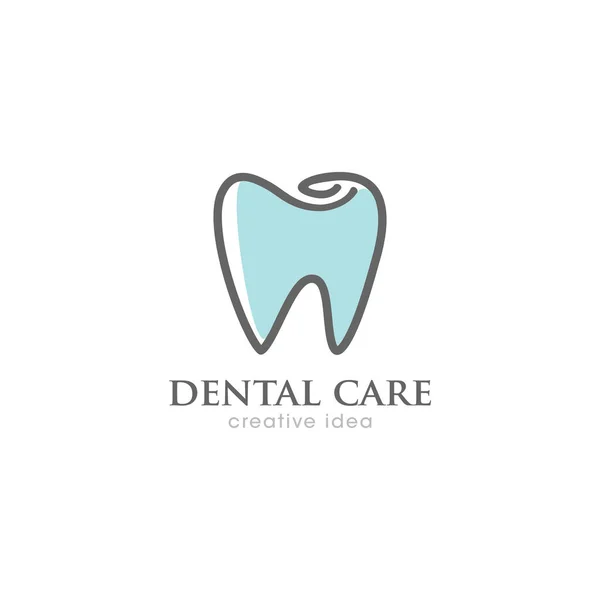 Dental Care Conceito Criativo Logo Design Modelo Vetor —  Vetores de Stock