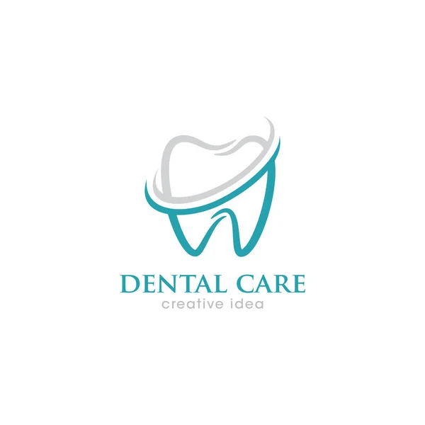 Dental Care Conceito Criativo Logo Design Modelo Vetor —  Vetores de Stock