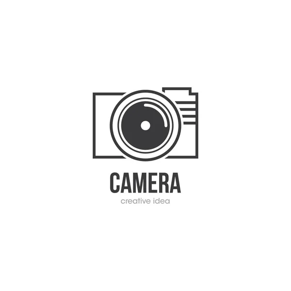 Câmera Criativa Conceito Logo Design Template Vector — Vetor de Stock