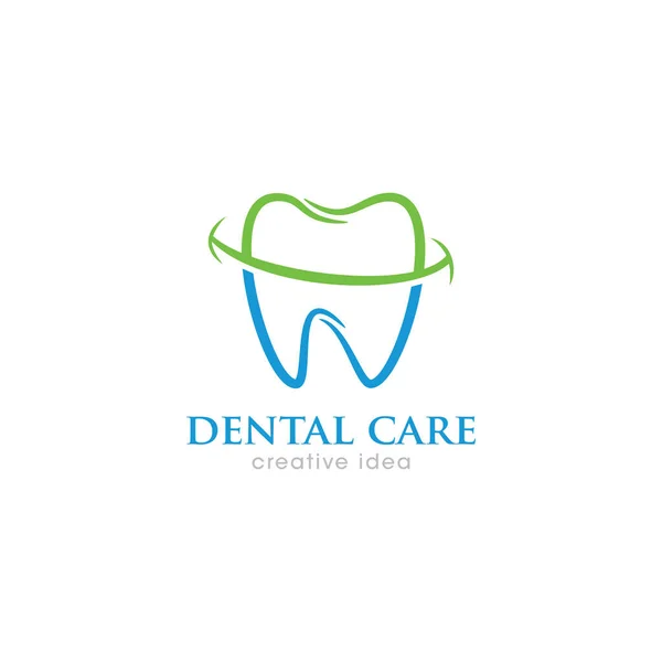 Dental Care Conceito Criativo Logo Design Modelo Vetor —  Vetores de Stock