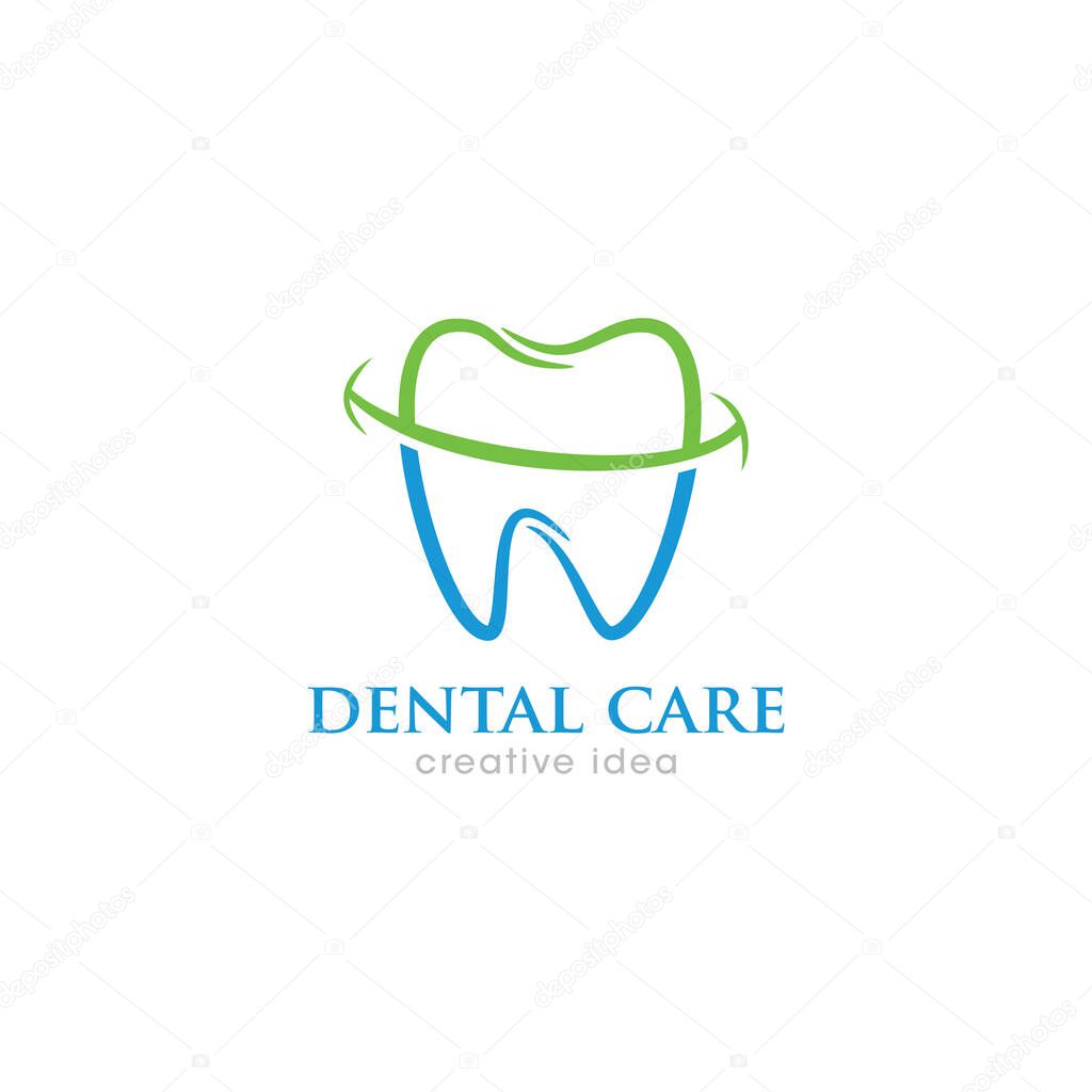 Dental Care Creative Concept Logo Design Template Vector