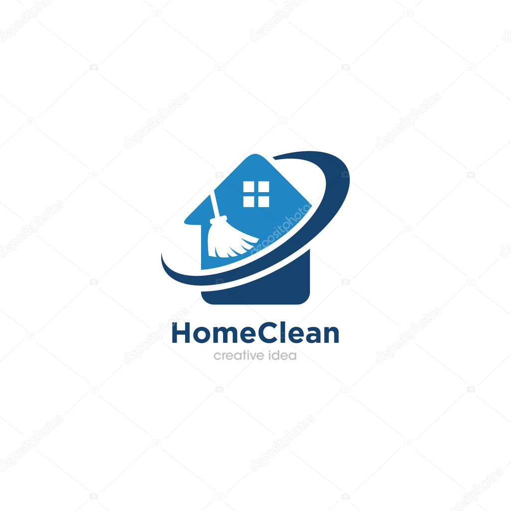Home Clean Creative Concept Logo Design Template Vector
