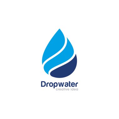 Creative Drop Water Concept Logo Tasarım Şablonu Vektörü
