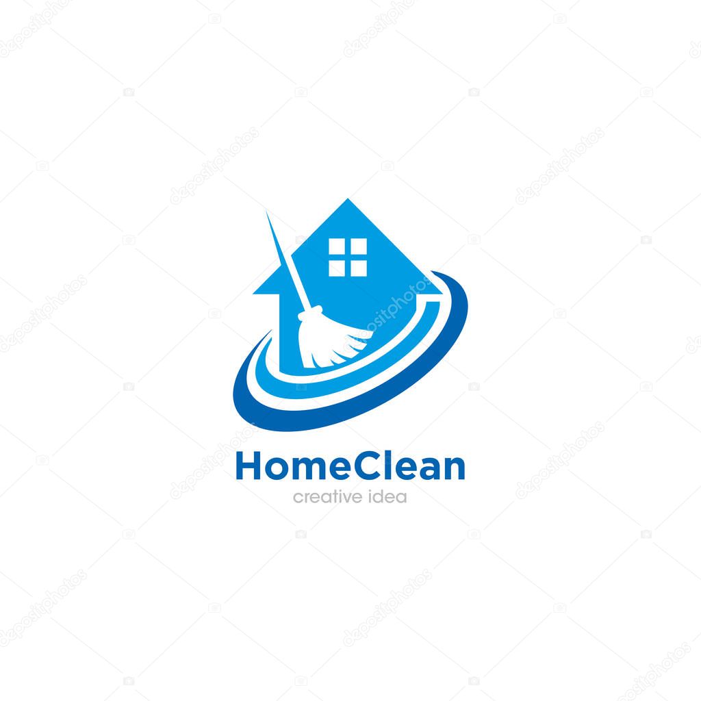 Home Clean Creative Concept Logo Design Template Vector