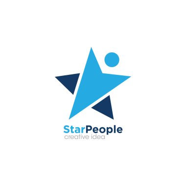 Star Human Creative Concept Logo Tasarım Şablonu Vektörü