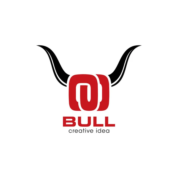 Creative Abstract Bull Concept Logo Design Mall Vector — Stock vektor